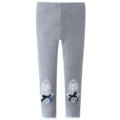 

KIDS MAM & DAD) children's leggings girls pants solid color pants lace bow pants 86055 pink 160