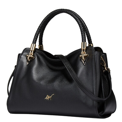 

Old head (LAORENTOU) the new first layer of leather fashion shoulder bag Europe and the United States trendy hand Messenger bag 958J155L1A black