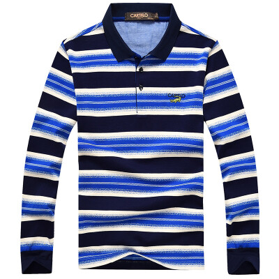 

CARTELO Crocodile CARTELO Long Sleeve T-Shirt Men's Lapel Striker Collage Casual Comfort Polo Men Men 16001KE0906 Blue