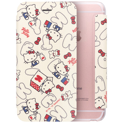 

Плюс отличная серия Hello Kitty iPhone6 ​​/ 6с плюс раскладушка оболочки / защитный рукав милый мультфильм флип кожа хлопок конфеты Katie White