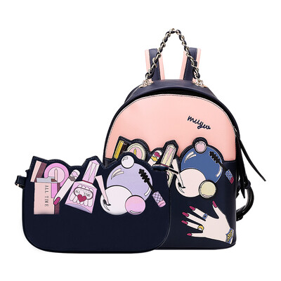 

Muyu (Muyu) original female package fashion trend small fresh Korean printing personalized cute female bag shoulder bag charm magic city blue