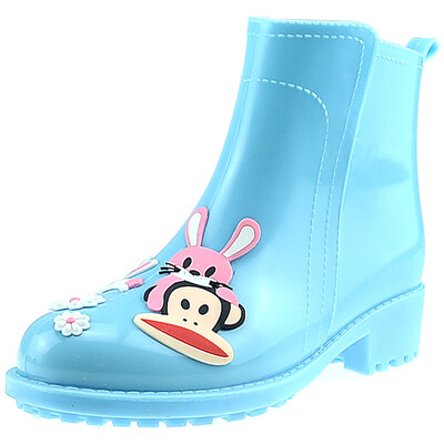 

【Jingdong supermarket】 PaulFrank mouth monkey rain shoes ladies fashion hand-painted rain boots waterproof plastic shoes cover shoes PF1009 pink 36 yards