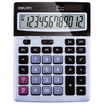 

Deli deli 1654 dual power supply large screen calculator gray