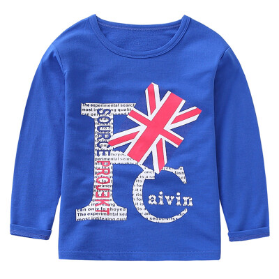 

Mom and Dad (KIDS MAM & DAD) Children's round neck long sleeve T-shirt Boy Print Shirt Blouse Boy Top 52894 Deep Blue 150