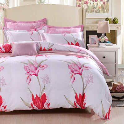 

Elegant 100 uya100 Bedding Home Textiles Tweed Twill Prints Four Sheets Cotton Bed Sheets Gauze Mans Red 18 m Bed 220 240cm