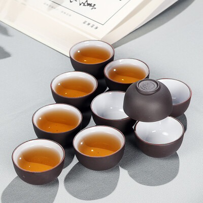 

【Jingdong Supermarket】 Baihong Yixing Zisha hand small cup small cup original mineral cup cup master cup Kung Fu tea accessories Wu Zisha cup 10 loaded