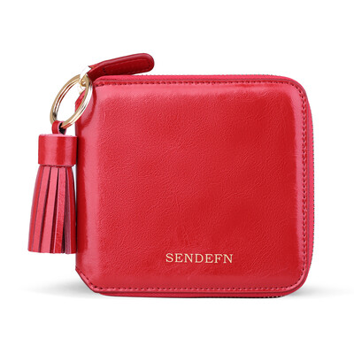 

SENDEFN wallet short paragraph women&39s leather wallet Korean fashion simple zipper girl wallet 5036 purple