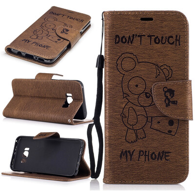

coffee Bear Style Embossing Classic Flip Cover with Stand Function and Credit Card Slot for SAMSUNG Galaxy S8