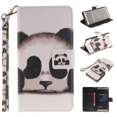 

Panda Design PU Leather Flip Cover Wallet Card Holder Case for HUAWEI P9