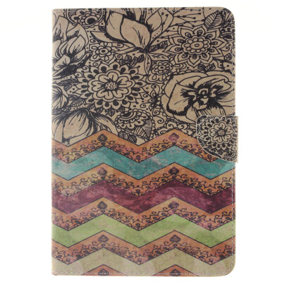 

Wave flower Style Embossing Classic Flip Cover with Stand Function and Credit Card Slot for iPad Air/5