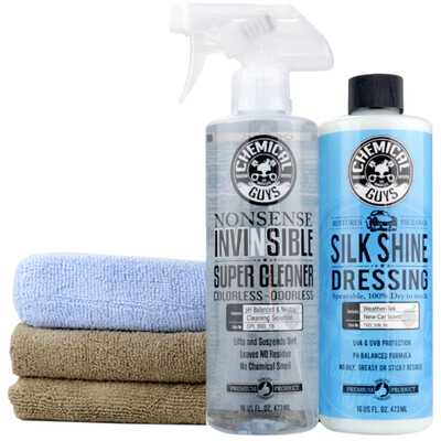 

Chemical Kid Leather Clean Coating Maintenance Set Interior Sofa Leather Clean Coating Moisturizing Care Nursing Neutral Formula Auto Accessories