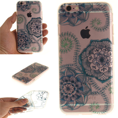 

Blue and green dream flower Pattern Soft Thin TPU Rubber Silicone Gel Case Cover for IPHONE 6/6S