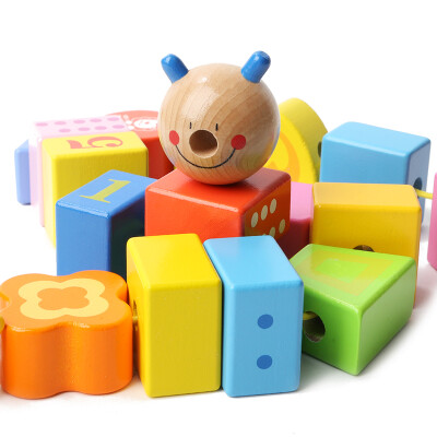 

Te Bo children (topbright) TAUNO 84 large particles city fight pieces of wood toys wooden assembly children's toys