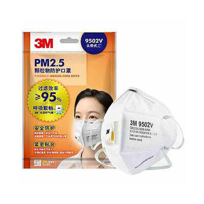

3M mask 9502V KN95 anti-fog haze PM25 dust with a valve head wear protective mask 3 bag