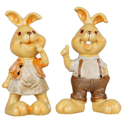 

Flower garden set garden wind handicrafts ornaments home decorations living room entrance examination books to send children gifts to send girlfriend couple rabbit couple HS16H04 standing