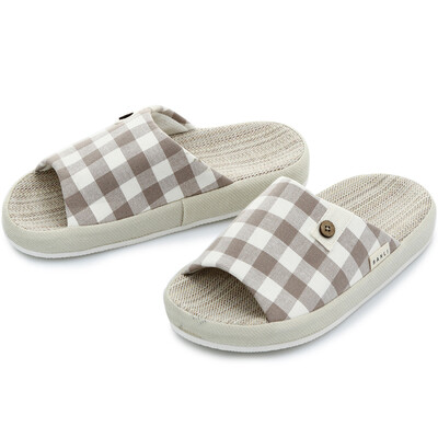 

[Jingdong supermarket] three Lee cotton Korean home slippers men and women adult couple models non-slip breathable spring and autumn winter indoor cotton towel color pattern for 39-40 yards