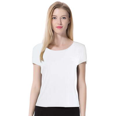

【Jingdong Supermarket】 Modal Sling Vest Women's round neck short sleeve elastic Slim breathable shirt