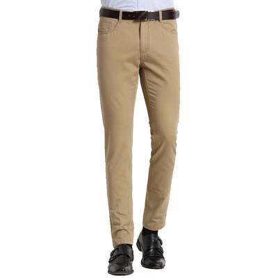 

Acacia bird xiangsiniao casual pants men's cotton Slim solid color in the waist straight pants khaki 34 yards