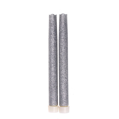 

9 Inches Melted Led Taper Candles with Timer,Battery Operated,with Silvery Glitter,Pack of 2