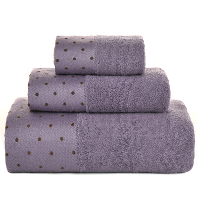 

Bamboo brocade home textiles bamboo fiber combed elegant towel towel towel 3 sets of purple