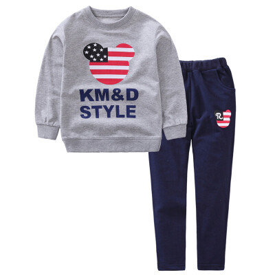 

KIDS MAM & DAD Kids & Casual Set Big Tong Set Long Sleeve T-Shirt Pants Sweater 52412 Ma Gray 140