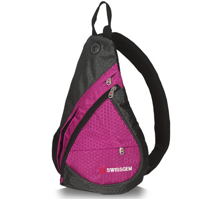 

SVVISSGEM bracelet upgrade version Triangle package water drop bag fashion casual shoulder bag men&women outdoor travel Messenger bag chest bag SA-9966II rose red