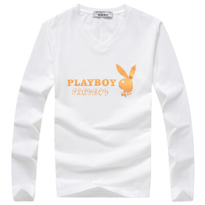 

Playboy PLAYBOY Футболка Мужская мода Casual Print с длинным рукавом Футболка Мужская 16057PL2903 White XL