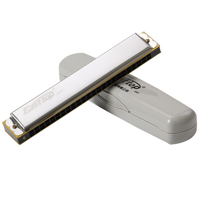 

Jingdong Supermarket] EASTTOP 24 hole polyphony sound harmonica C tone gold 2403