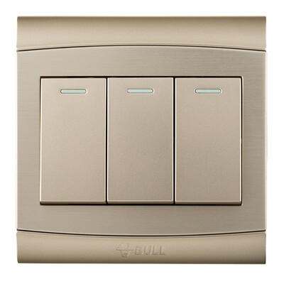 

Bull BULL switch socket G19 series four open single control switch 86 type panel G19K411Y champagne gold