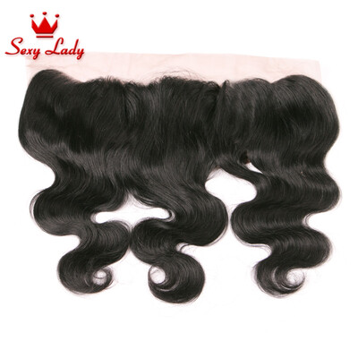 

DHL Free Ship 7A Virgin Brazilian Human Hair Ear To Ear Lace Frontal Closure With Baby Hair 13x4 Body Wave Lace Frontal Closures