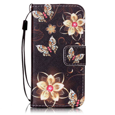 

Gold Butterfly Flower Design PU�Leather�Flip�Cover Wallet�Card�Holder�Case�for SAMSUNG J510