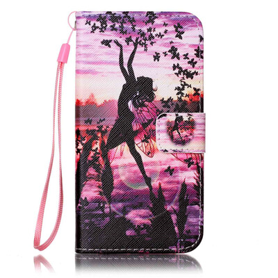 

Butterfly Girl Design PU Leather Flip Cover Wallet Card Holder Case for SAMSUNG S6