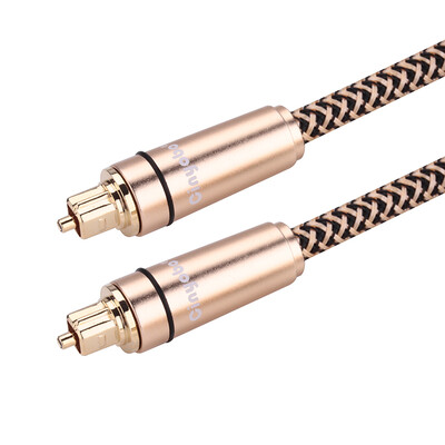 

Cinyobo fever digital optical fiber audio interface SPDIF TOSLINK interface connector TV audio amplifier fiber gold 2 meters