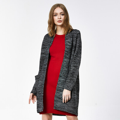 

UR Charm Women &39s Lapel Woolen loose knitted jacket WHS2R9DB2001 dark gray