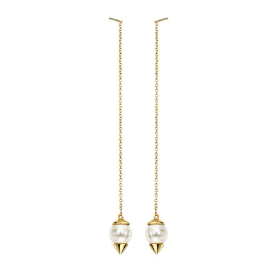 

Xinguang jewelry Japan and South Korea original series of fashionable long paragraph pearl s925 silver earrings