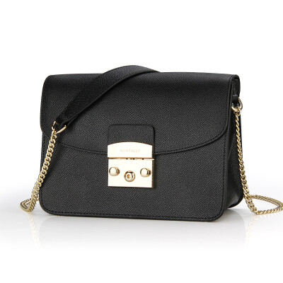 

Montagut MONTAGUT chain small square bag female pig bag shoulder messenger bag leather fashion handbag R5312170212 black