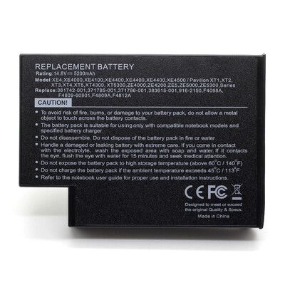 

Replacement Brand New Laptop Battery for HP COMPAQ PRESARIO 2100 2500 F4809A F4812A8cell 148V 5200mAh
