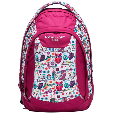 

New Beauty Camilon Kamiliant CAMPUS Series Campus Shoulder Backpack Owl Cute Girl Student Bag 40Q 89004 Red Print