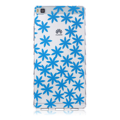 

Blue chrysanthemum Pattern Soft Thin TPU Rubber Silicone Gel Case Cover for HUAWEI P8