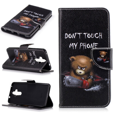 

Bear Design PU Leather Flip Cover Wallet Card Holder Case for HUAWEI Mate 9