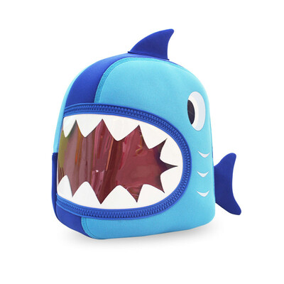

NOHOO Waterproof Children School Bags Backpack Blue 3D Shark Kids Baby Bags Cartoon Animal Children School Bags