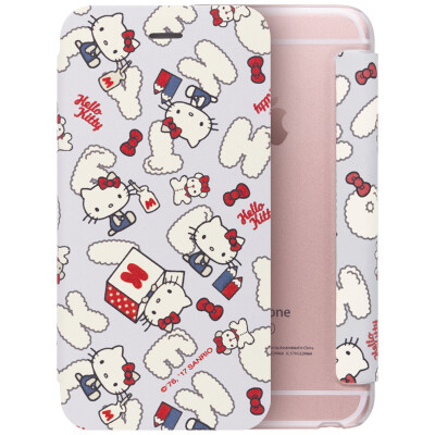 

Excellent Hello Kitty Series iPhone7 flip phone case / protective cover cute cartoon clamshell cotton candy Kate gray