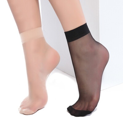 

Yu Zhaolin short silk stockings anti-hook wire wear transparent women thin crystal silk socks anti-hook wire invisible female socks 20 pairs of black 10 color 10