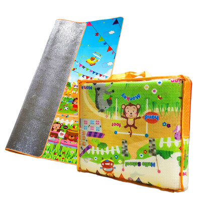 

IDong XPE outdoor picnic mat 180 * 120cm with cushions environmentally friendly tasteless multi-functional sports pad bottom aluminum film moisture mat mat tents pad lion paradise