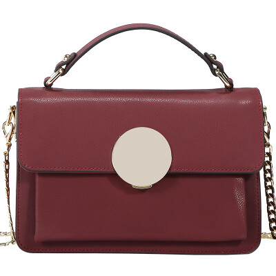 

EUNI handbags handbag chain metal buckle shoulder bag sheepskin pattern oblique cross package ladies bag small square bag E941001I1S