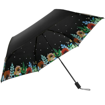 

Jingdong supermarket Paradise umbrella UPF50 hit the black rubber carbon fiber three fold ultra-light sun umbrella sunny umbrella 31816E figure red