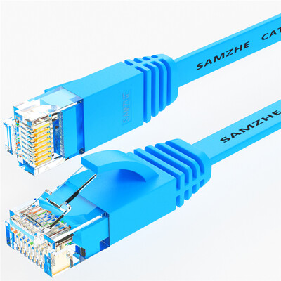 

Shanze (SAMZHE) SZ-602BE шесть CAT6 класс гигабитная плоская кабельная компьютерная сеть перемычка завершена кабельная линия синий 2 метра