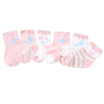 

Mile fish baby baby four seasons cotton flat socks newborn children&39s cotton socks powder 3-5 years old 6 pairs of equipment