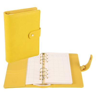 

Morning light M & G APYH2B18 48K candy color loose-leaf coil leather leather noodle notebook 73 pages bright yellow