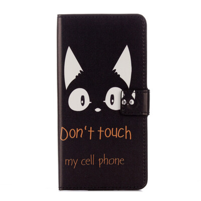 

White Cat Design PU Leather Flip Cover Wallet Card Holder Case for Huawei mate 9